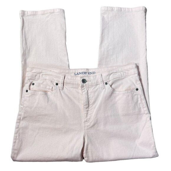 Lands' End Pale Pink Mid Rise Cropped Jean Size 12 - Picture 2 of 10